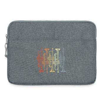 Trompette rétro - Sacoche pour ordinateur portable 15 pouces - gris chiné - Devant