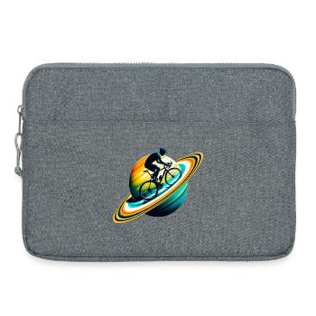 Cyclist on Saturn - Laptop bag 15" - heather grey - Front