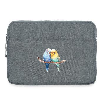 Wellensittiche Wellensittichpaar - Laptoptasche 15" - Grau meliert - Vorne