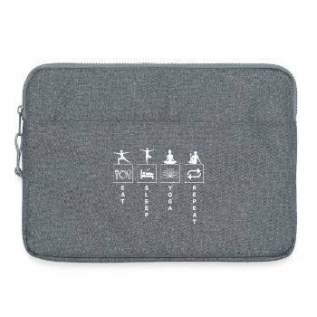 Citation de yoga drôle manger dormir répéter - Sacoche pour ordinateur portable 15 pouces - gris chiné - Devant