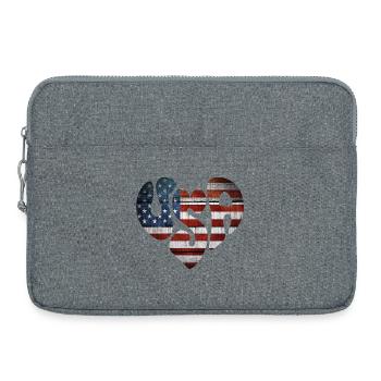 Poignée et Cœur Américain Vintage - Sacoche pour ordinateur portable 15 pouces - gris chiné - Devant
