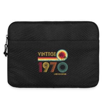 Design circulaire rétro vintage des années 1970 - Sacoche pour ordinateur portable 15 pouces - noir - Devant