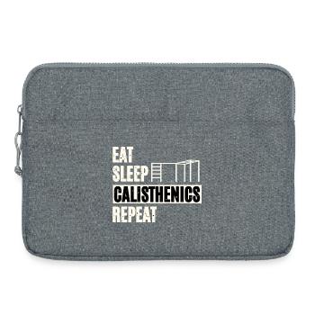 Manger, dormir, callisthénie - Sacoche pour ordinateur portable 15 pouces - gris chiné - Devant