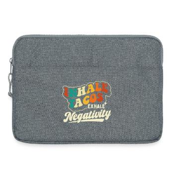 Tacos einatmen Ausatmen Negativität Zitat - Laptoptasche 15" - Grau meliert - Vorne