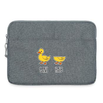 Oie - Demi - Oie entière Demi oie Flat Joke HAHA - Sacoche pour ordinateur portable 15 pouces - gris chiné - Devant