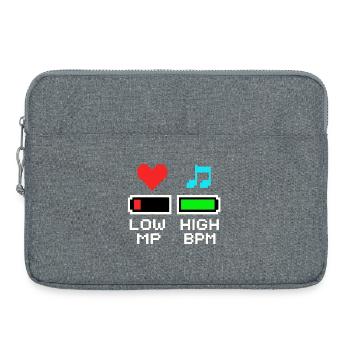 NIEDRIGE MP HOHE BPM Pixel Art Gaming Musik - Laptoptasche 15" - Grau meliert - Vorne