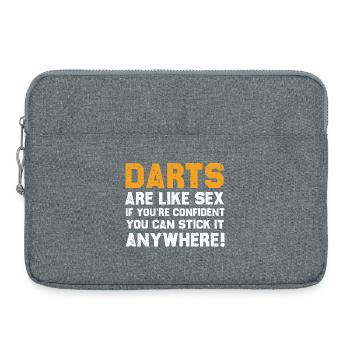 Drôle de fléchettes citation chemise - Sacoche pour ordinateur portable 15 pouces - gris chiné - Devant