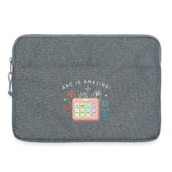 Communication AAC Langue des signes SLP - Sacoche pour ordinateur portable 15 pouces - gris chiné - Devant