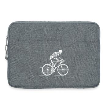 Cycliste squelette en mouvement - Sacoche pour ordinateur portable 15 pouces - gris chiné - Devant