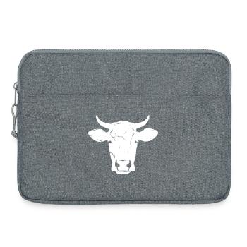 Cow Head Bull Cattle Portrait Vector - Sacoche pour ordinateur portable 15 pouces - gris chiné - Devant