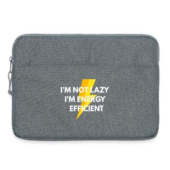 Not lazy – energy efficient Funny Shirt - Laptop bag 15" - heather grey - Front