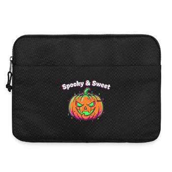 Spooky & Sweet Neon Kürbis - Laptoptasche 15" - Schwarz - Vorne