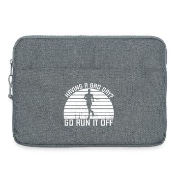 Coureur de marathon Allez courir en courant - Sacoche pour ordinateur portable 15 pouces - gris chiné - Devant