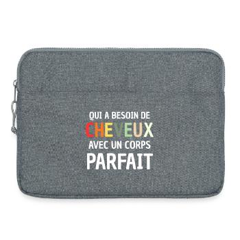 Man Humour Bald Gift Man Humour Joke Baldness - Sacoche pour ordinateur portable 15 pouces - gris chiné - Devant