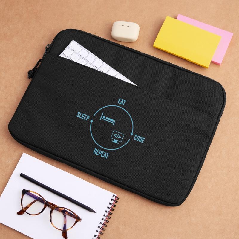 Eat Sleep Code Repeat - Programmer Cycle Laptop bag 15"