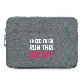I Need To Go Run This Day Off - Laptop bag 15" - heather grey - Front