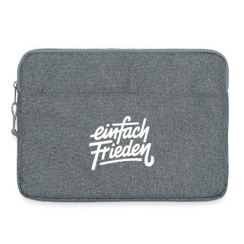 Einfach Frieden Schriftzug - Laptoptasche 15" - Grau meliert - Vorne