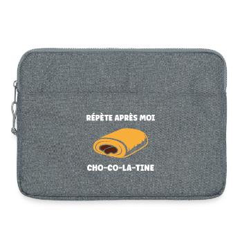 chocolatine - Sacoche pour ordinateur portable 15 pouces - gris chiné - Devant