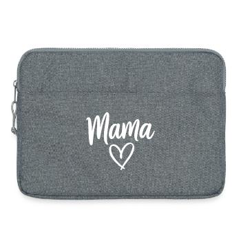 Mama Heart Script Logo - Laptop bag 15" - heather grey - Front