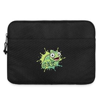 Fröhlicher Chamäleon Spritzer - Laptoptasche 15" - Schwarz - Vorne
