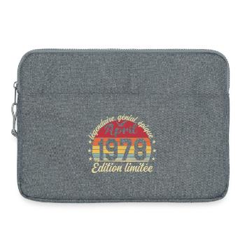 1978 avril Anniversaire avril 1978 - Sacoche pour ordinateur portable 15 pouces - gris chiné - Devant