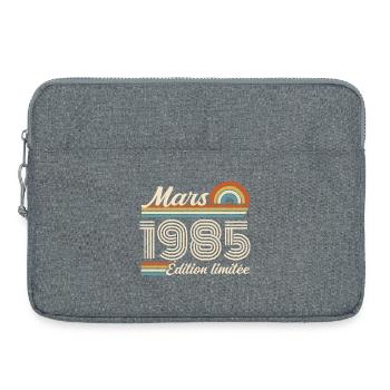 41. Geburtstagsgeschenk – Geboren im März 1985 - Laptoptasche 15" - Grau meliert - Vorne