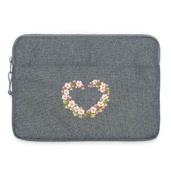 Spring Motif Apple Blossom Heart Frame - Laptop bag 15" - heather grey - Front