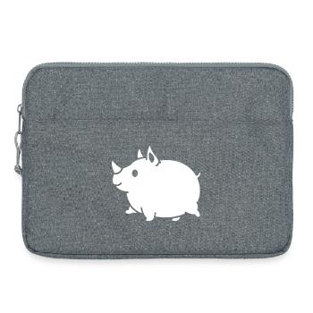 Rhino Cute Cartoon Silhouette - Laptop bag 15" - heather grey - Front