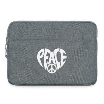 Motif de cœur de paix avec signe de paix - Sacoche pour ordinateur portable 15 pouces - gris chiné - Devant