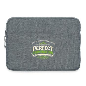 Perfekte Keimung | Microgreens Anzucht - Laptoptasche 15" - Grau meliert - Vorne