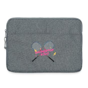 Badminton Kids Neon Racket - Laptop bag 15" - heather grey - Front