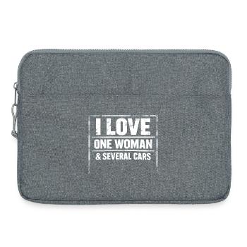 T-Shirt Humour Voiture Garage Vintage Texte Noir - Sacoche pour ordinateur portable 15 pouces - gris chiné - Devant
