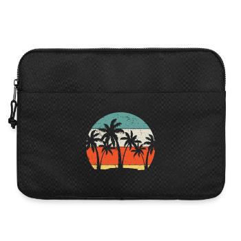 Silhouette de palmier coucher de soleil tropical - Sacoche pour ordinateur portable 15 pouces - noir - Devant