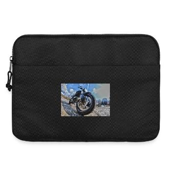 Frontalmotorrad auf der Straße - Laptoptasche 15" - Schwarz - Vorne