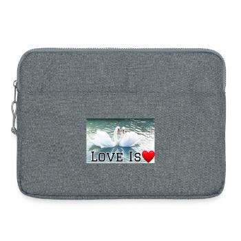 Liebe ist Schwanenherz - Laptoptasche 15" - Grau meliert - Vorne