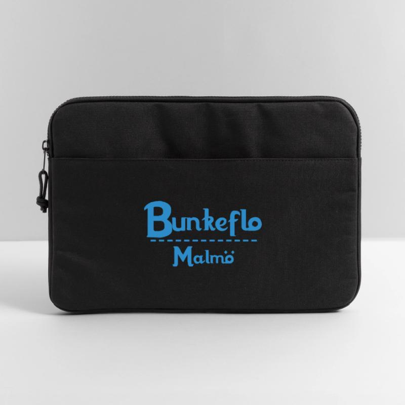 Centrum Malmö – Conception de texte bleu Sacoche pour ordinateur portable 15 pouces