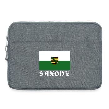 Flag of Saxony with coat of arms - Laptop bag 15" - heather grey - Front