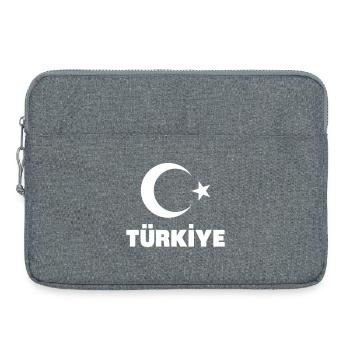 Türkiye avec drapeau - Sacoche pour ordinateur portable 15 pouces - gris chiné - Devant