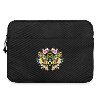symmetrische Blüten,Vögel und Schmetterlinge - Laptoptasche 15" - Schwarz - Vorne