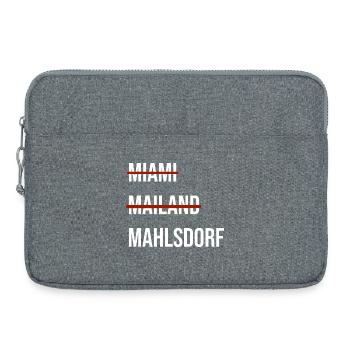 Stadtnamen im modernen Schriftzug Mahlsdorf - Laptoptasche 15" - Grau meliert - Vorne