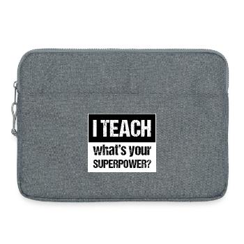 Et enseigner - Sacoche pour ordinateur portable 15 pouces - gris chiné - Devant