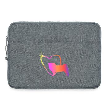 Carlin avec cœur - Sacoche pour ordinateur portable 15 pouces - gris chiné - Devant