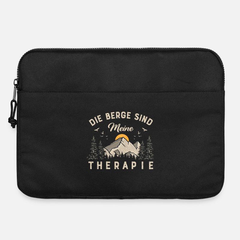 Die Berge sind meine Therapie - Laptoptasche 15" - Schwarz