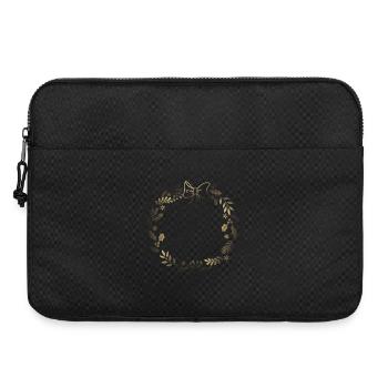 Couronne festive dorée avec ruban - Sacoche pour ordinateur portable 15 pouces - noir - Devant