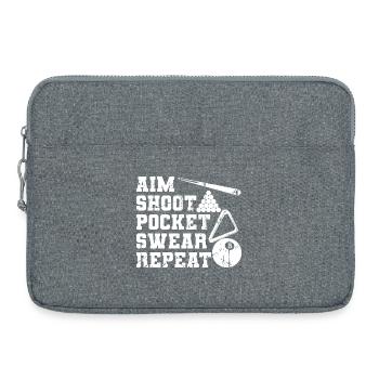 Witziger Billard Spruch - Laptoptasche 15" - Grau meliert - Vorne