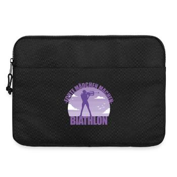 Biathlon Biathletin Mädchen Skiurlaub Geschenk - Laptoptasche 15" - Schwarz - Vorne