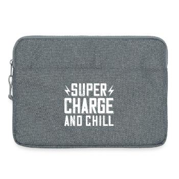 Supercharge And Chill - for electric car fans - Laptop bag 15" - heather grey - Front