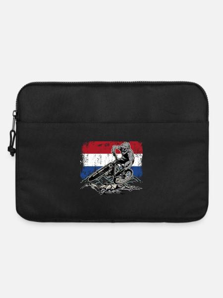Dutch Flag Mountainbiker - Laptoptasche 15" - Schwarz