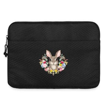 Spring wreath with rabbit as Easter bunny - Laptop bag 15" - black - Front