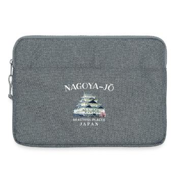 Nagoya Castle, Beautiful Places in Japan Drawing - Laptop bag 15" - heather grey - Front
